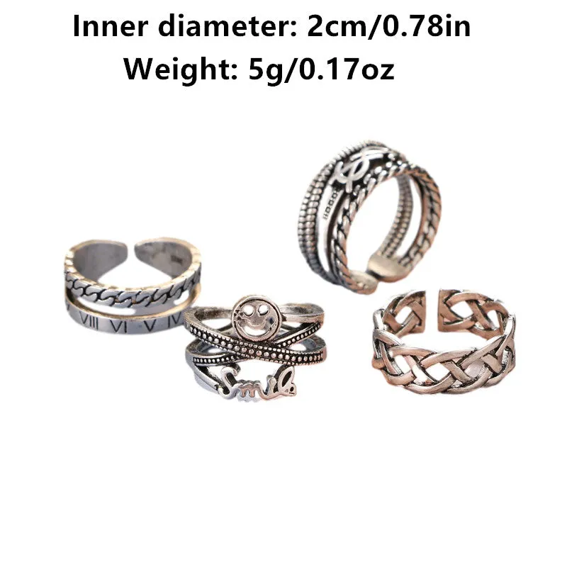 Smile Face Letter Rings For Men Finger Accessories