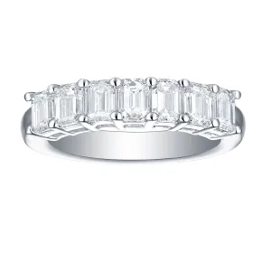 Smiling Rocks Lab Grown Diamond Emerald Half Eternity Band (3 ctw) - SRR-02262WHT