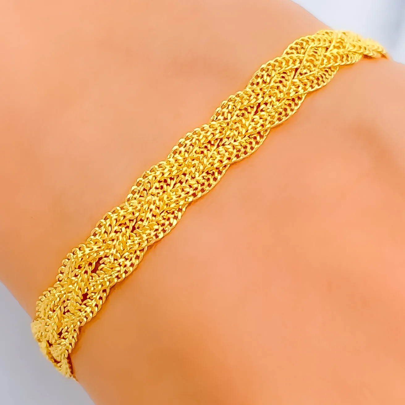 Smooth Jazzy 22K Gold Bracelet
