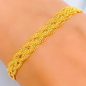 Smooth Jazzy 22K Gold Bracelet