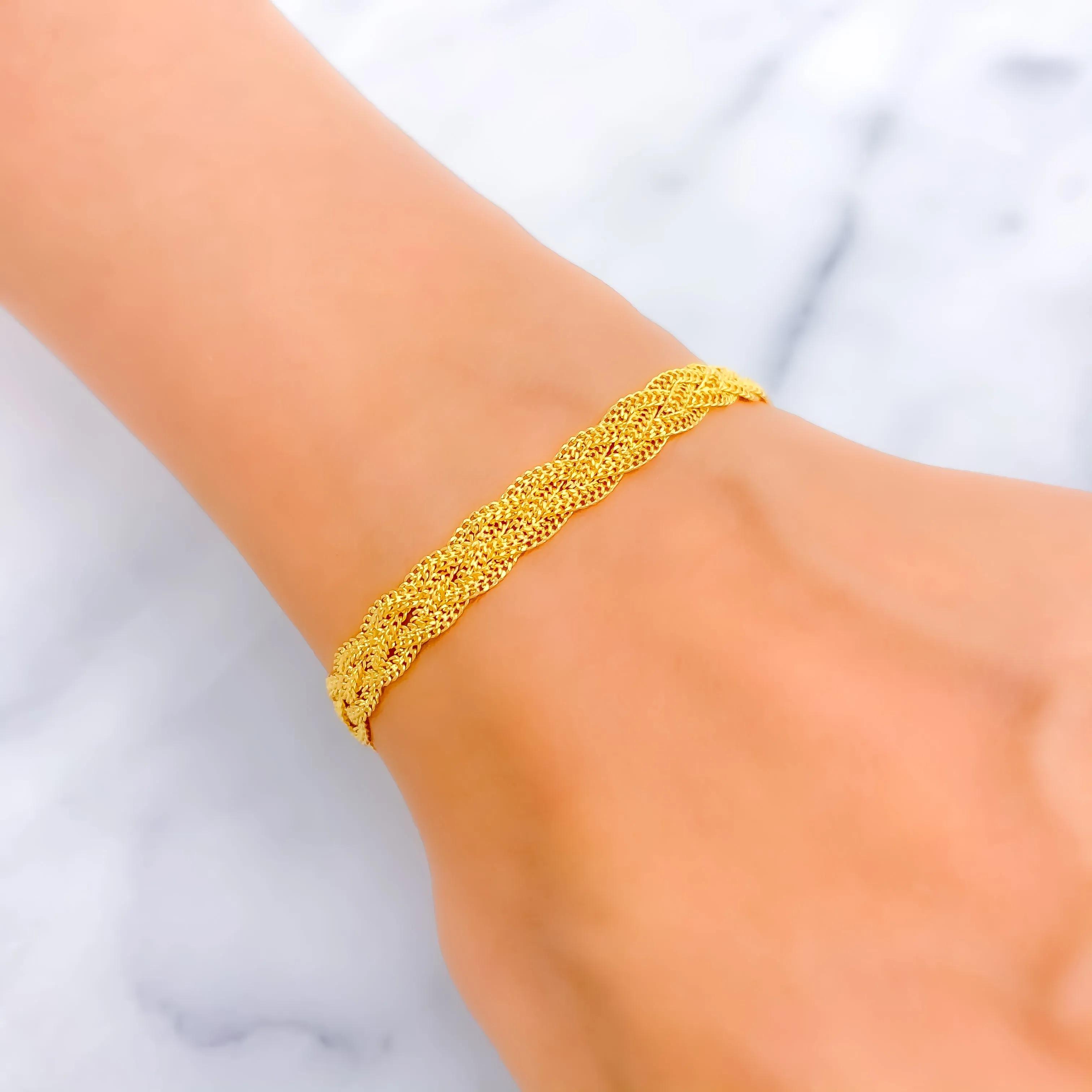 Smooth Jazzy 22K Gold Bracelet