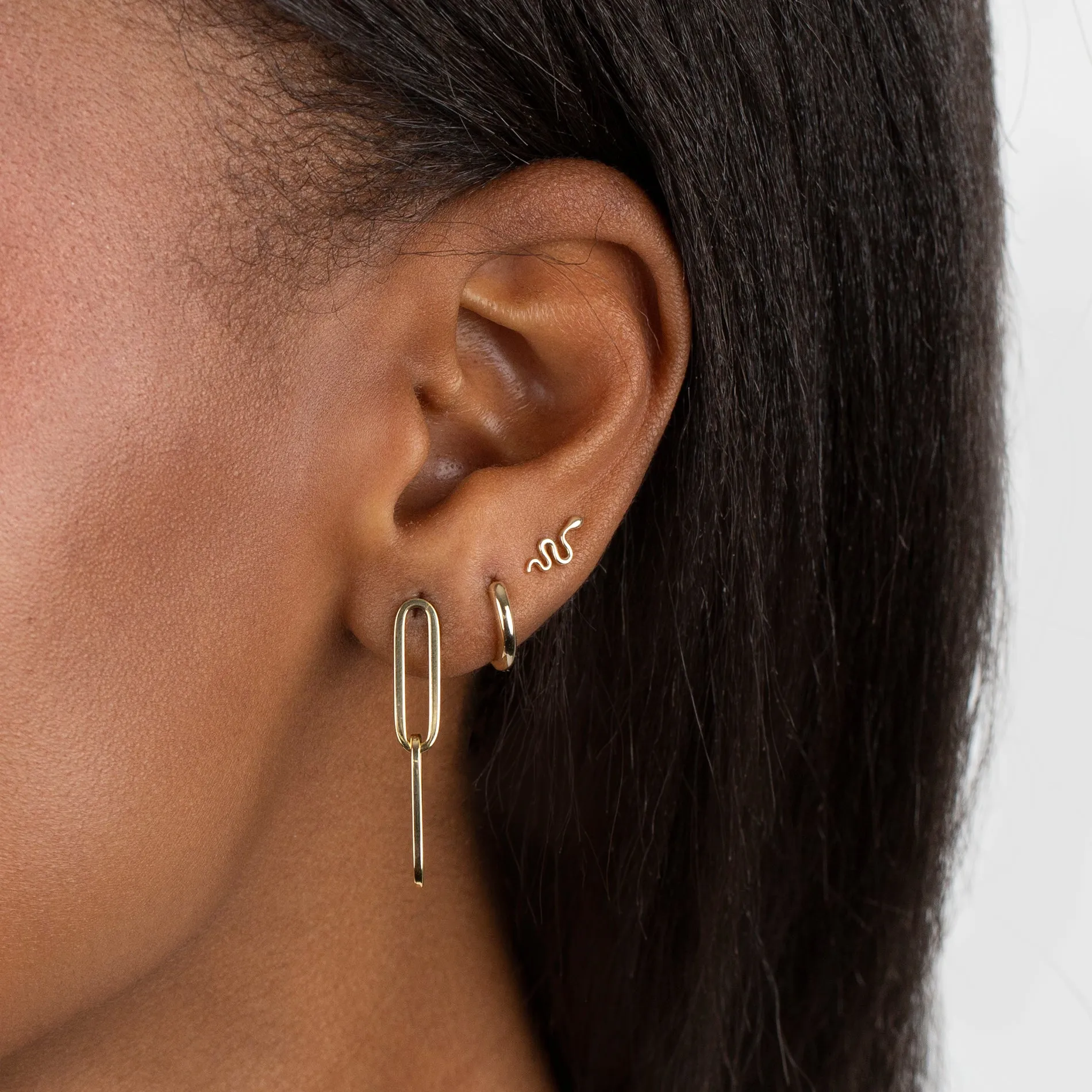 Solid Cartilage Huggie Earring 14K