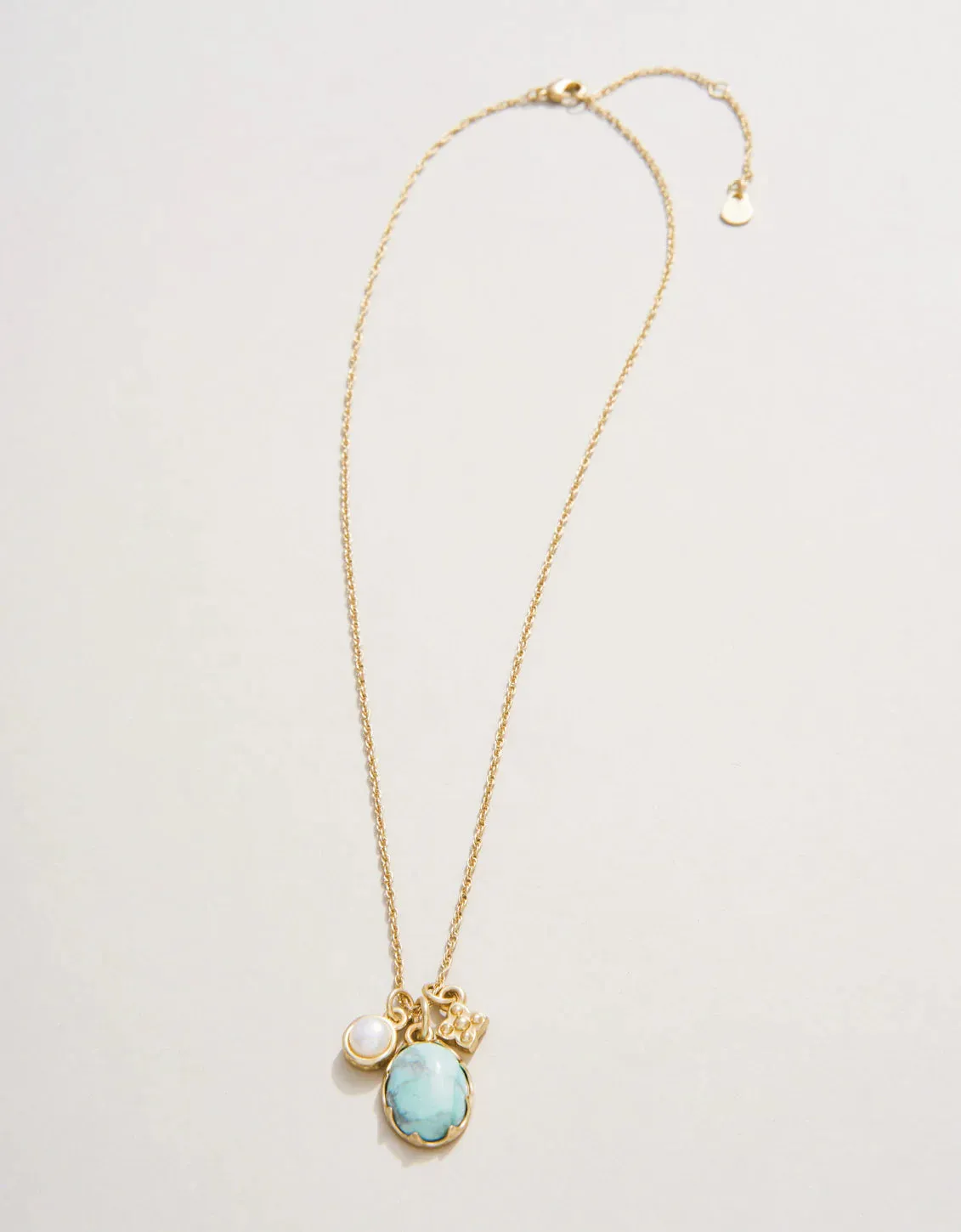 Spartina 449 Coralie Charm Necklace 17" Light Turquoise