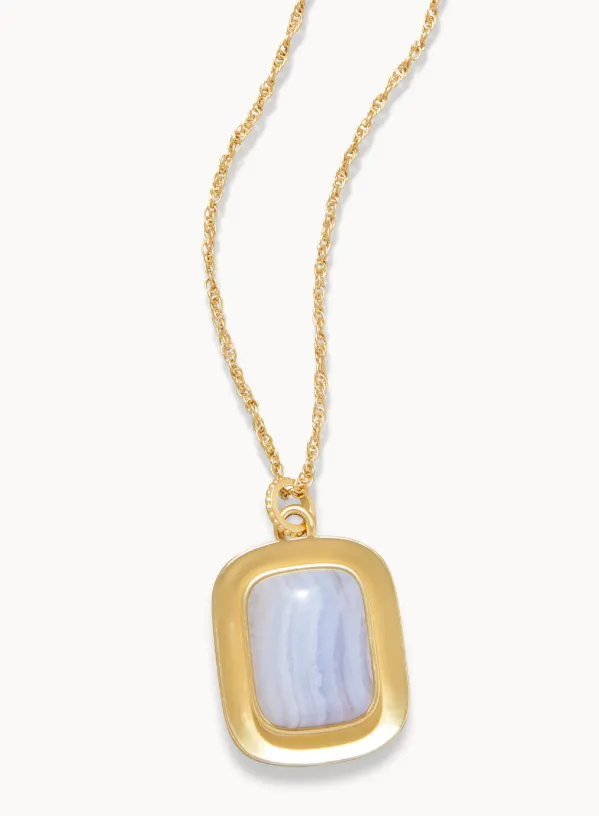 Spartina 449 Mason Necklace 36" - Blue Chalcedony