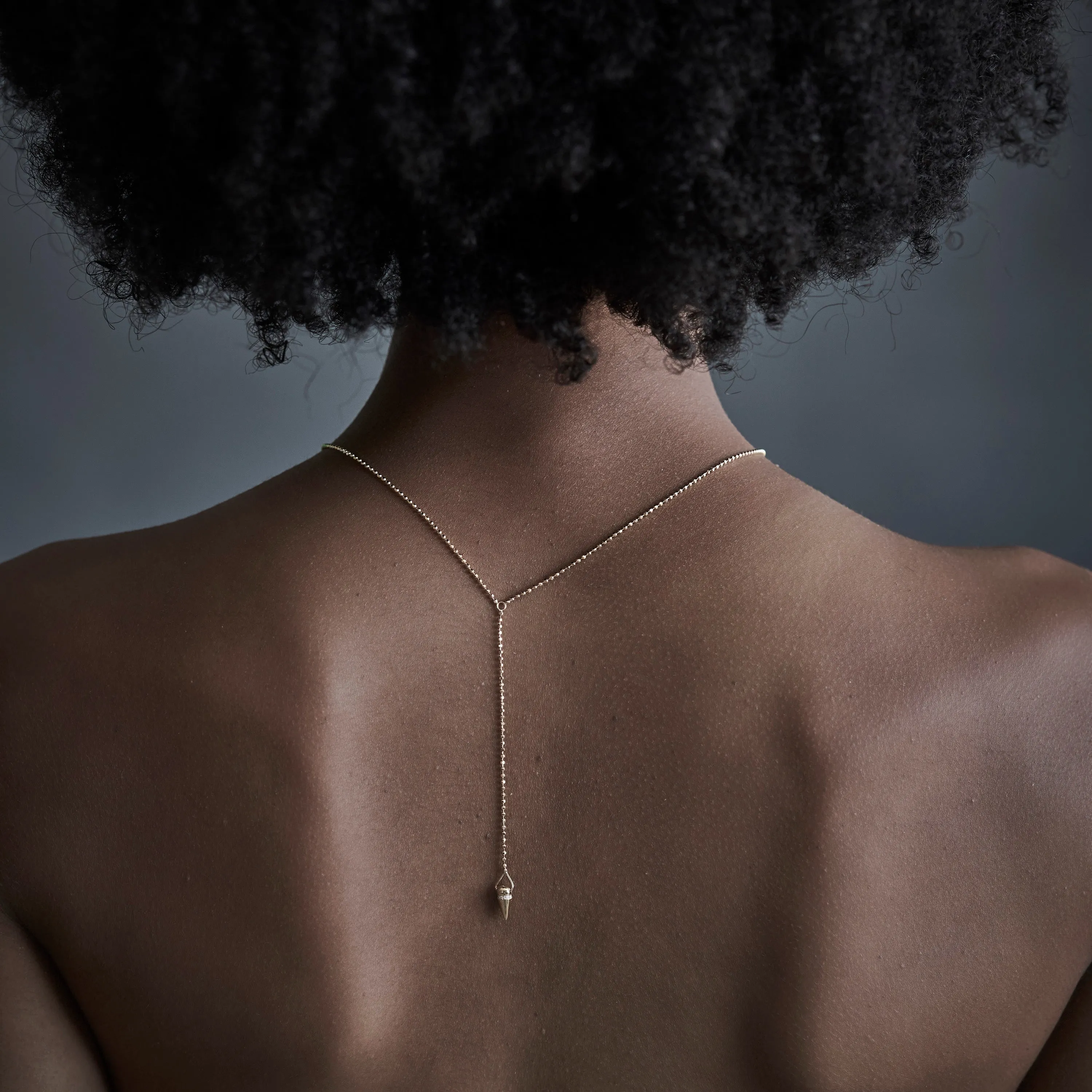 Spike Dew Necklace with Diamonds - Gold