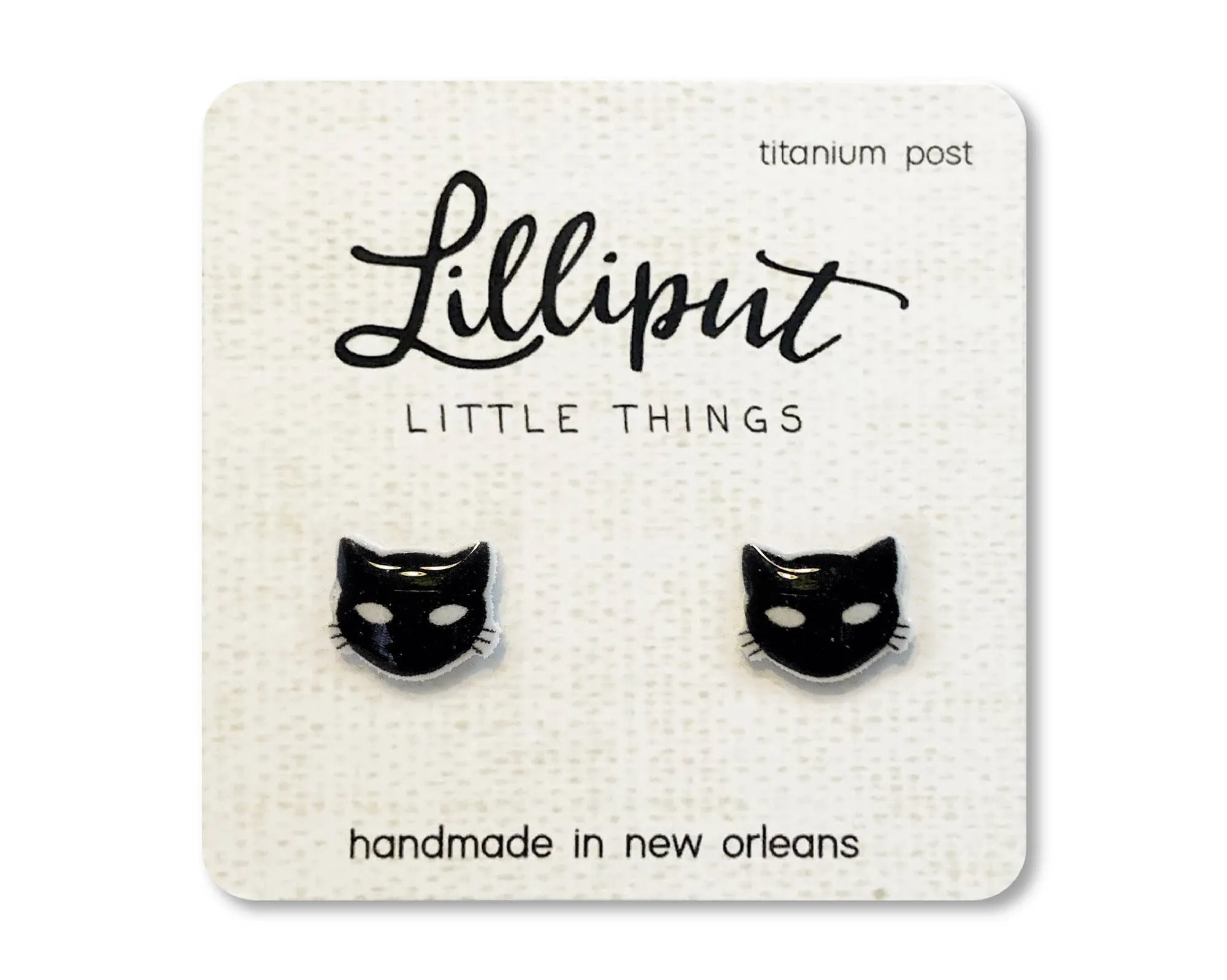 Spooky Black Cat Earrings