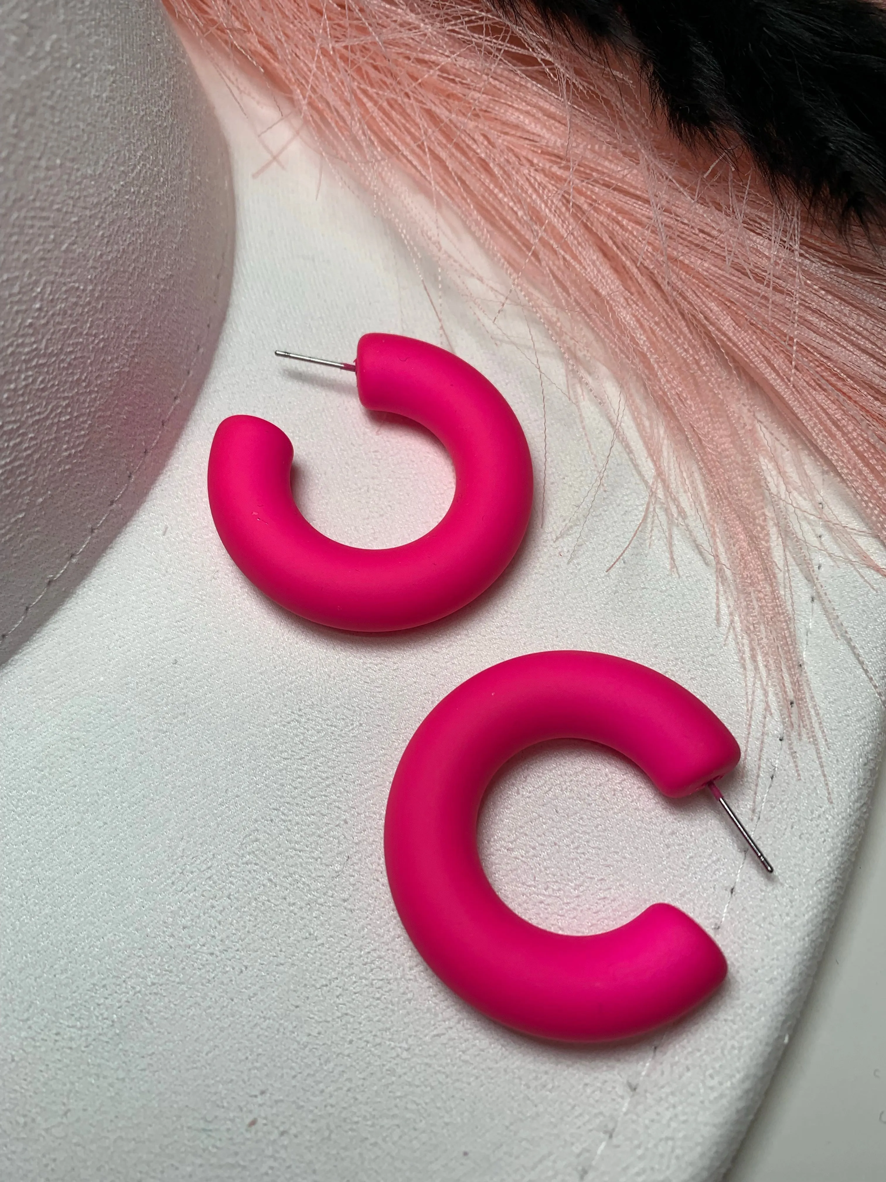 Spring Color Coated Hoop Earrings