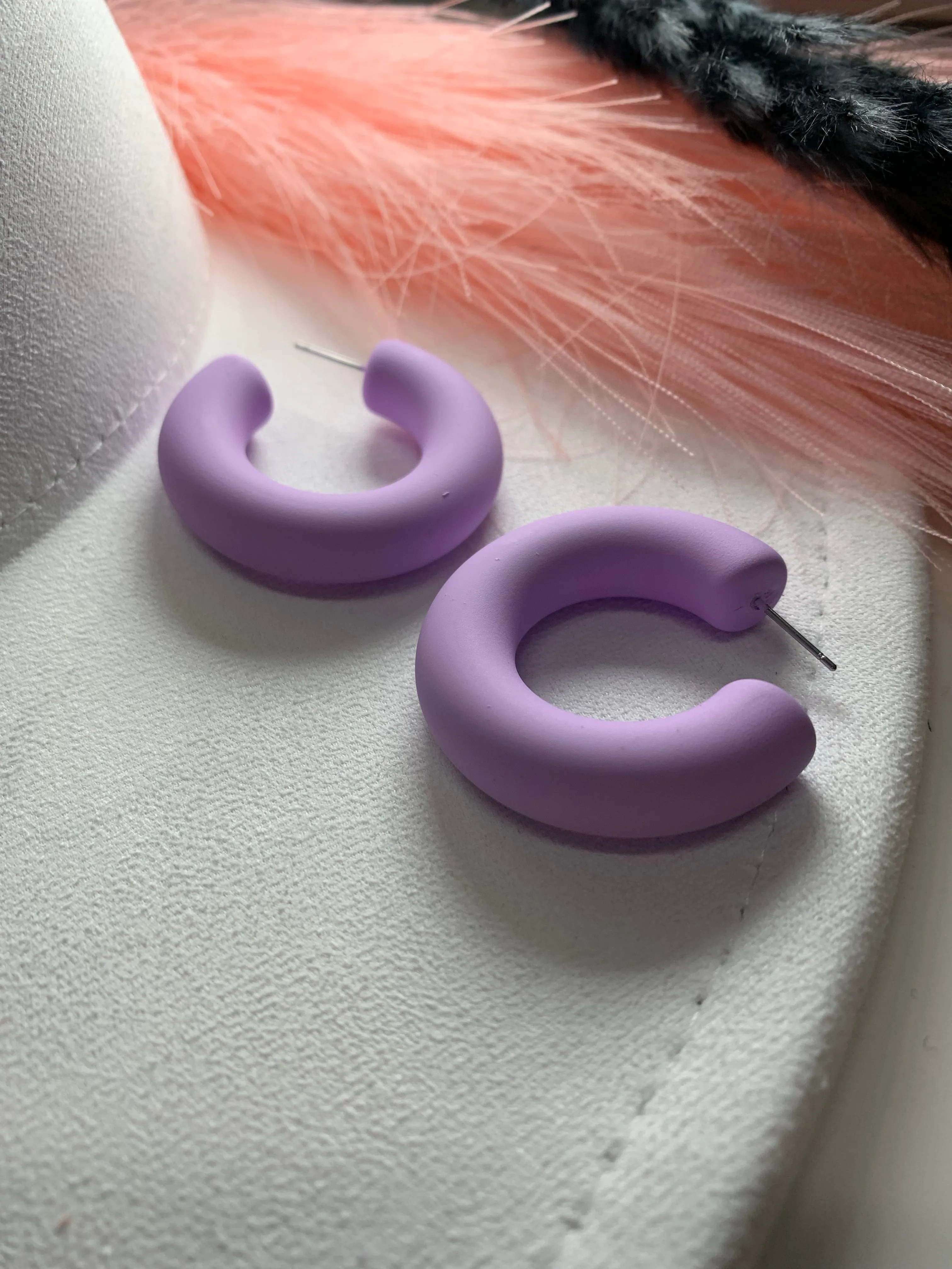 Spring Color Coated Hoop Earrings