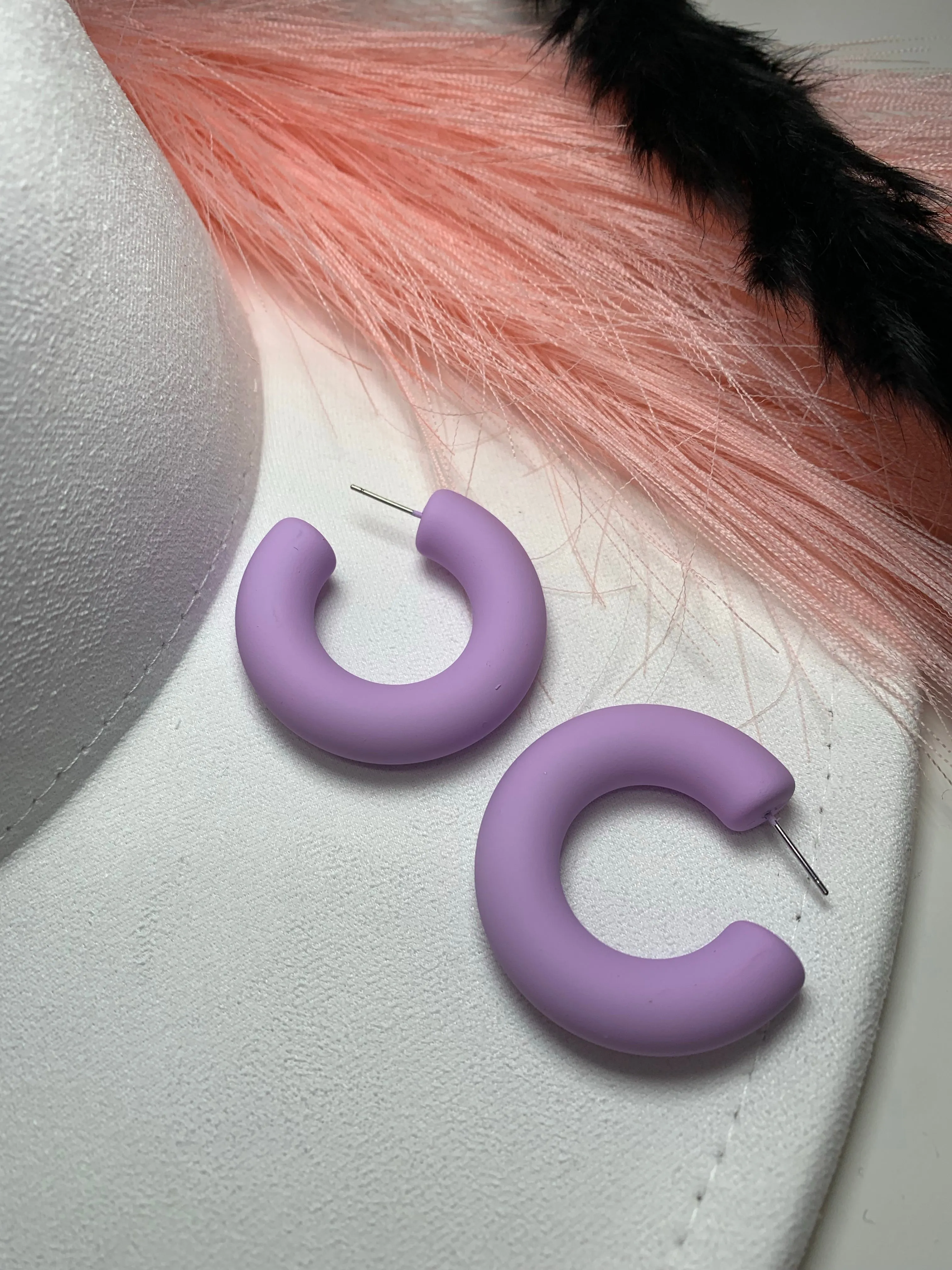 Spring Color Coated Hoop Earrings