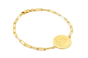 St. Christopher Medal Paperclip Bracelet