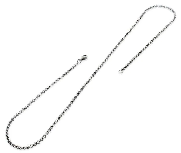 Stainless Steel 20" Round Rollo Chain Necklace 2.5 MM