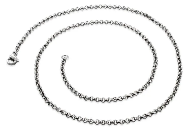 Stainless Steel 20" Round Rollo Chain Necklace 2.5 MM