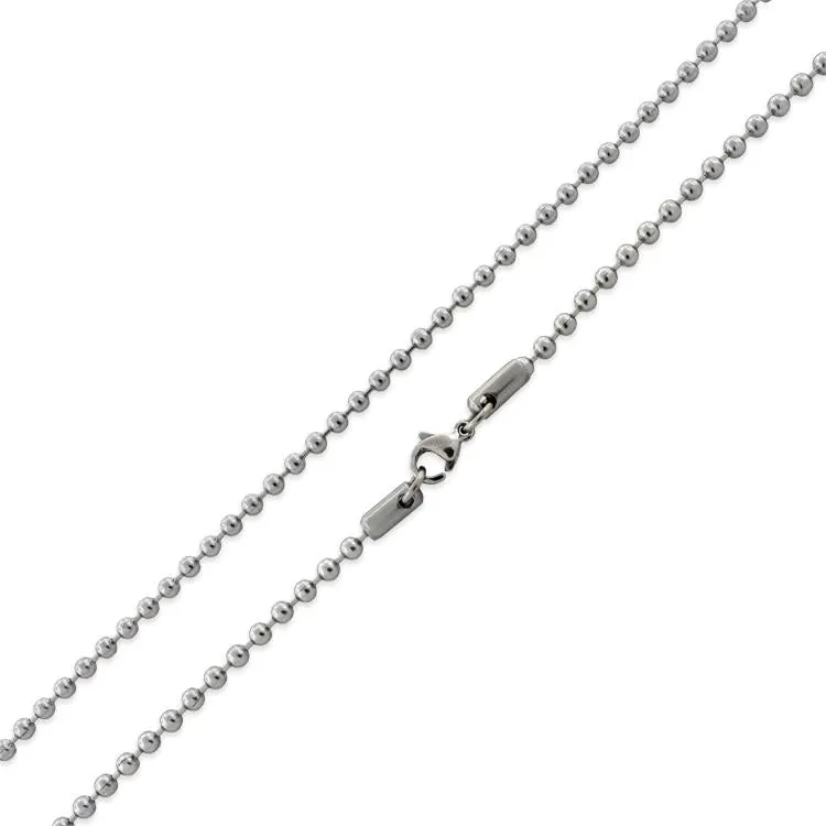 Stainless Steel 22" Bead Chain Necklace 3.0 MM