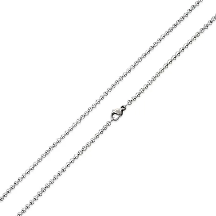 Stainless Steel 22" Round Rollo Chain Necklace 2.5 MM