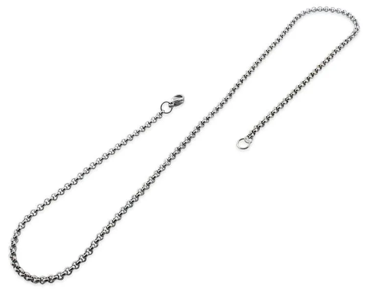 Stainless Steel 22" Round Rollo Chain Necklace 3.0 MM
