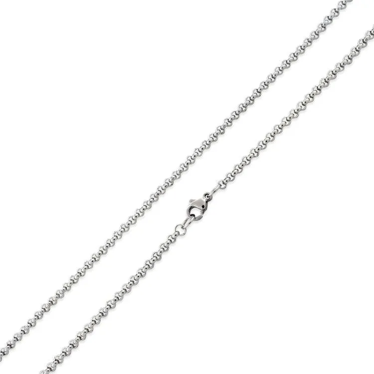 Stainless Steel 22" Round Rollo Chain Necklace 3.0 MM