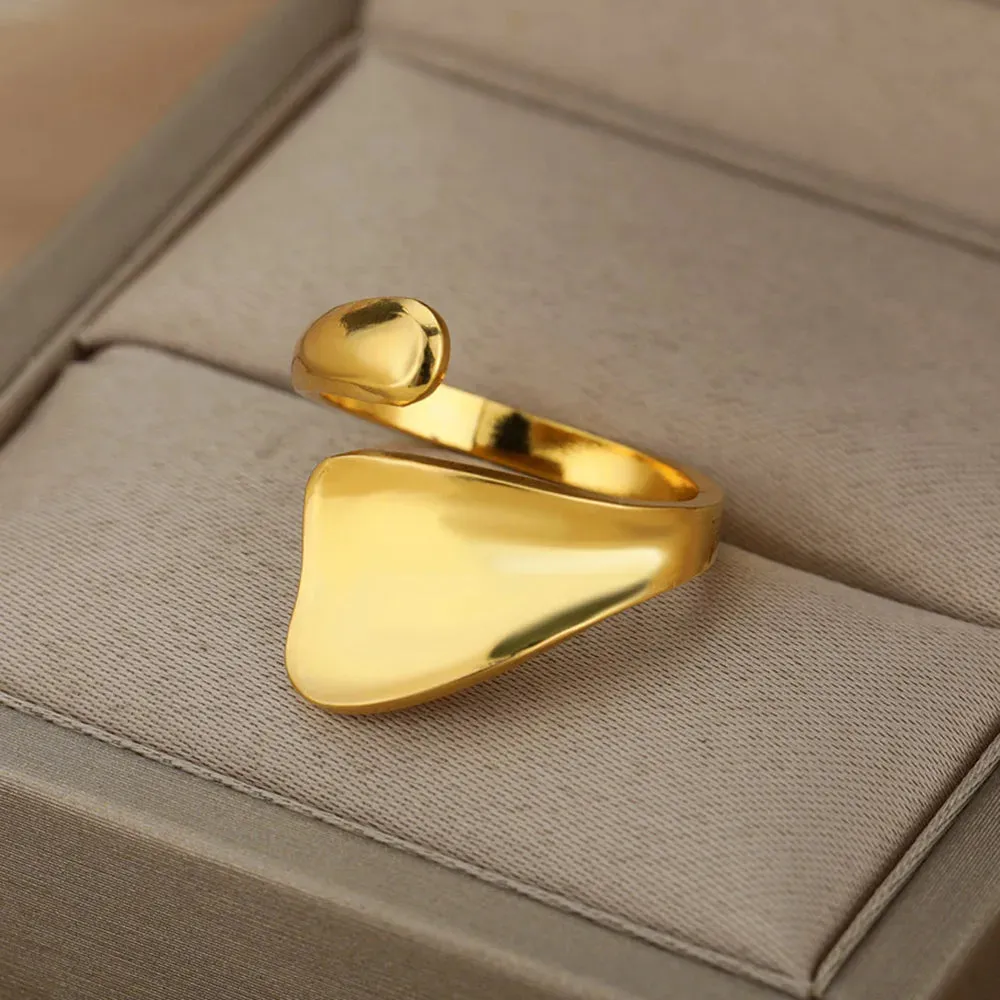 Stainless Steel Rings For Women Men Gold Color Engagement Wedding Party Ring Female Male Finger Jewelry Birthday Gift