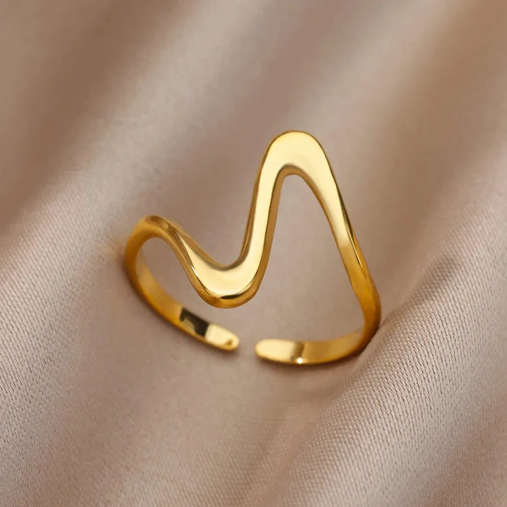 Stainless Steel Rings For Women Men Gold Color Engagement Wedding Party Ring Female Male Finger Jewelry Birthday Gift
