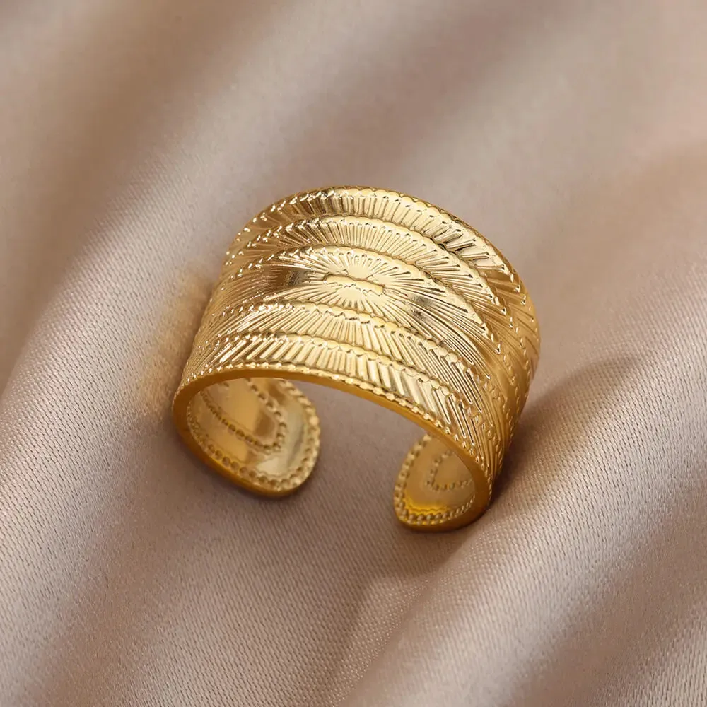Stainless Steel Rings For Women Men Gold Color Engagement Wedding Party Ring Female Male Finger Jewelry Birthday Gift