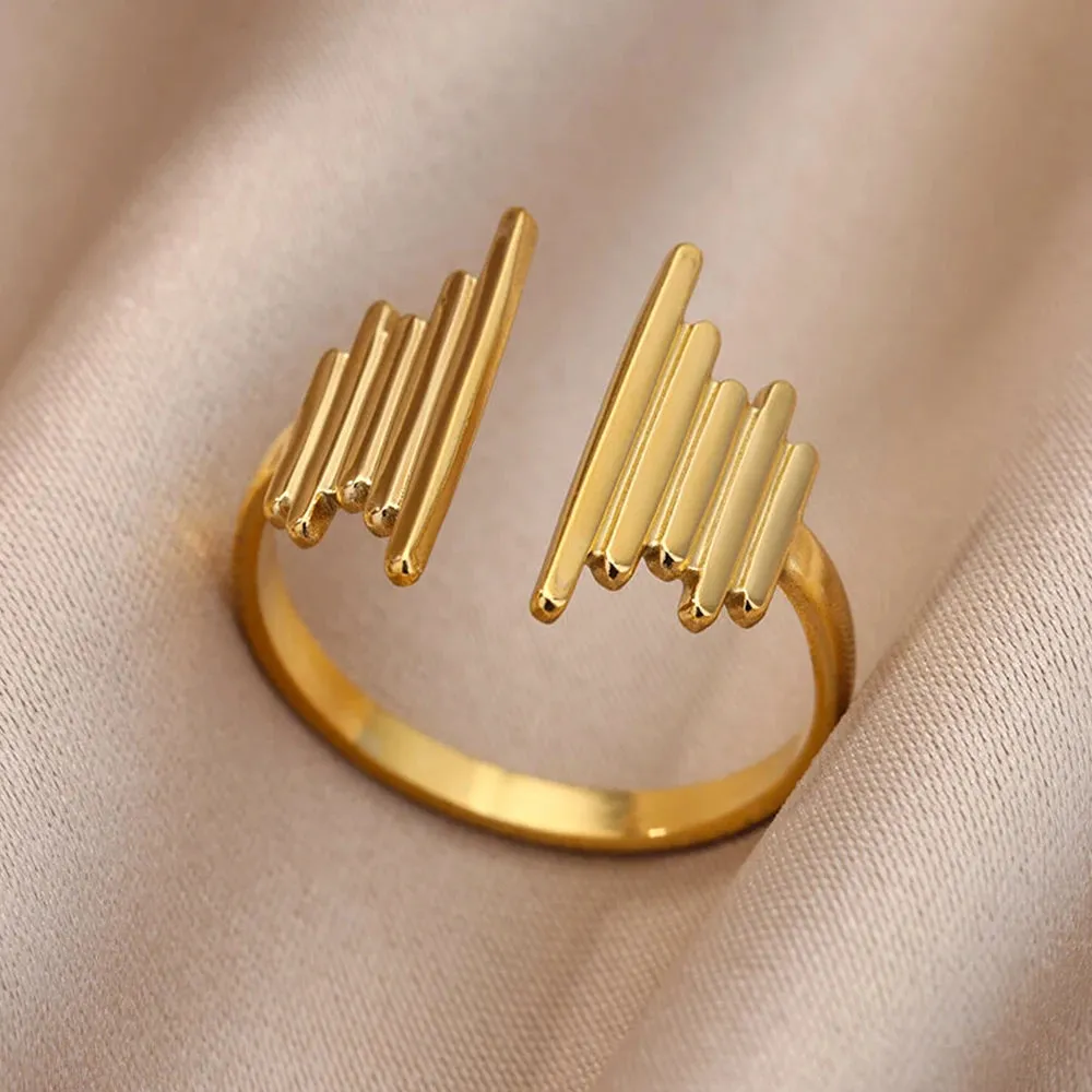 Stainless Steel Rings For Women Men Gold Color Engagement Wedding Party Ring Female Male Finger Jewelry Birthday Gift
