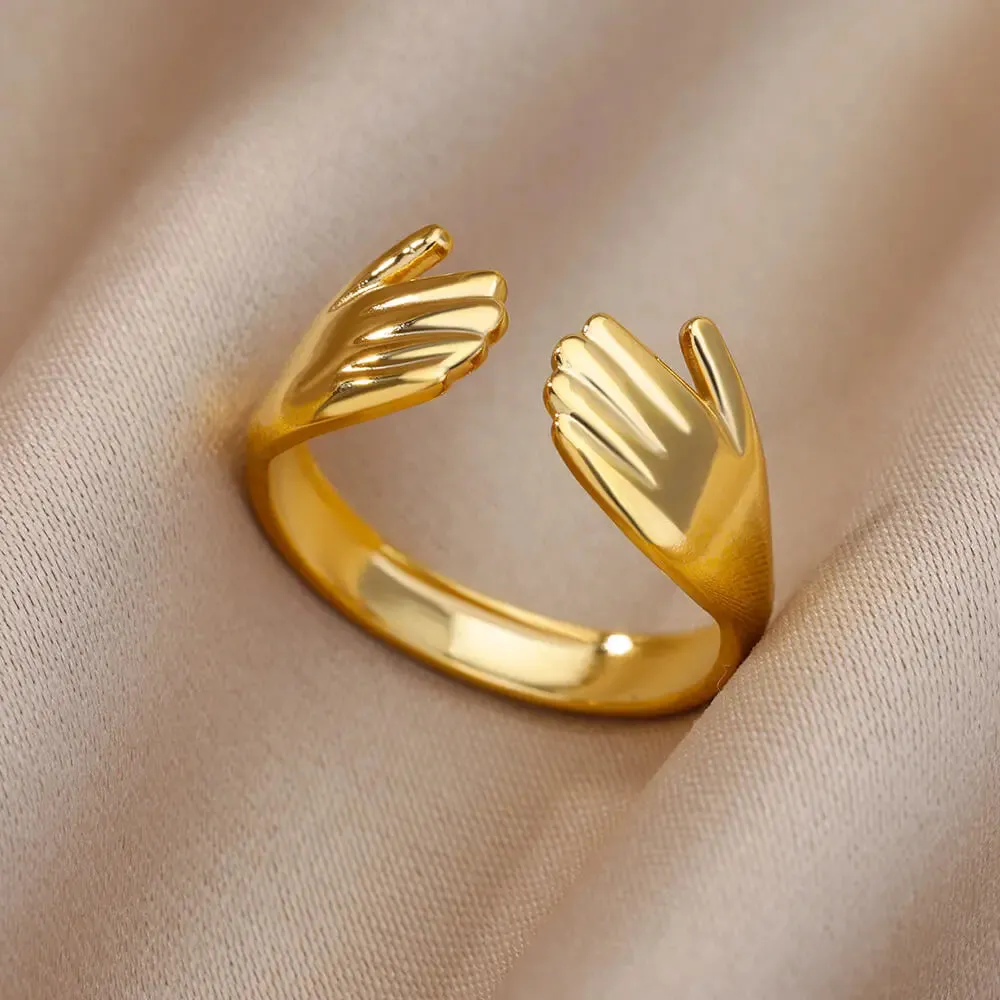 Stainless Steel Rings For Women Men Gold Color Engagement Wedding Party Ring Female Male Finger Jewelry Birthday Gift