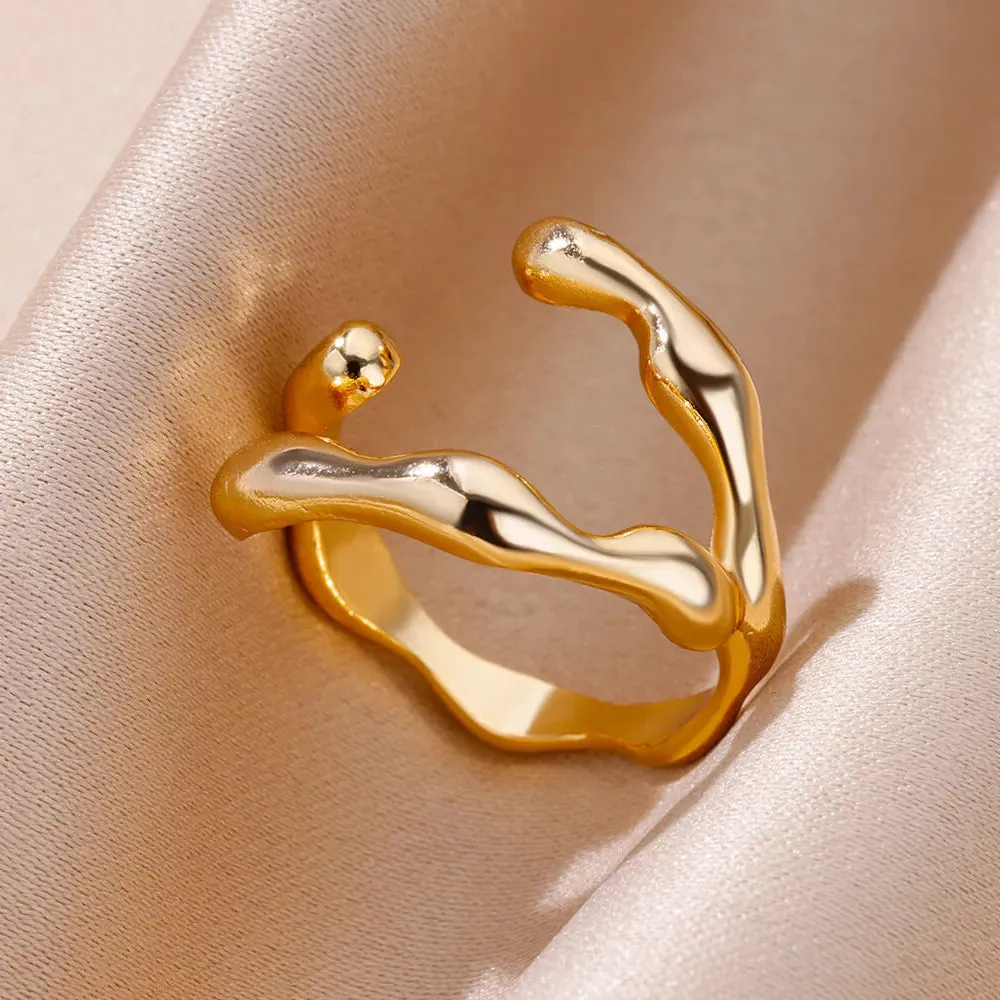 Stainless Steel Rings For Women Men Gold Color Engagement Wedding Party Ring Female Male Finger Jewelry Birthday Gift