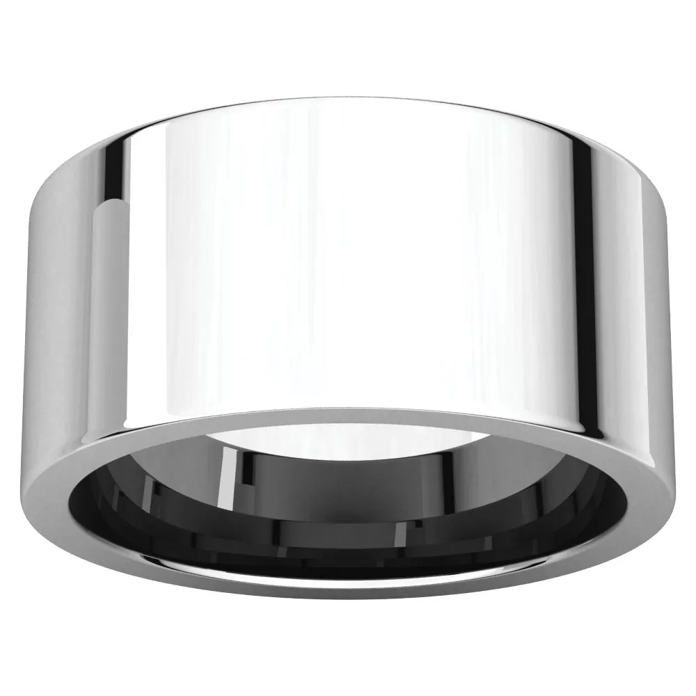 Sterling Silver 10mm Flat Comfort Fit Band, Size 11