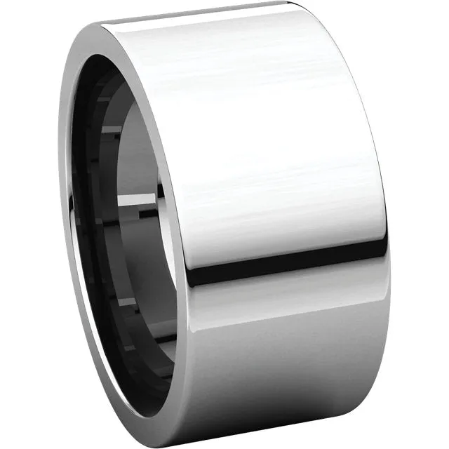 Sterling Silver 10mm Flat Comfort Fit Band, Size 11