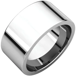 Sterling Silver 10mm Flat Comfort Fit Band, Size 11