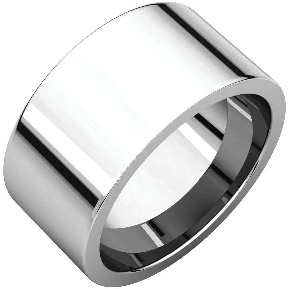 Sterling Silver 10mm Flat Comfort Fit Band, Size 11