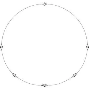 Sterling Silver 3/4 CTW Natural Diamond 5-Station 18" Necklace