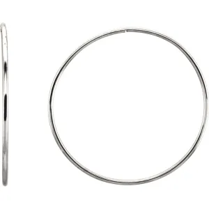 Sterling Silver 51mm Endless Hoop Tube Earrings