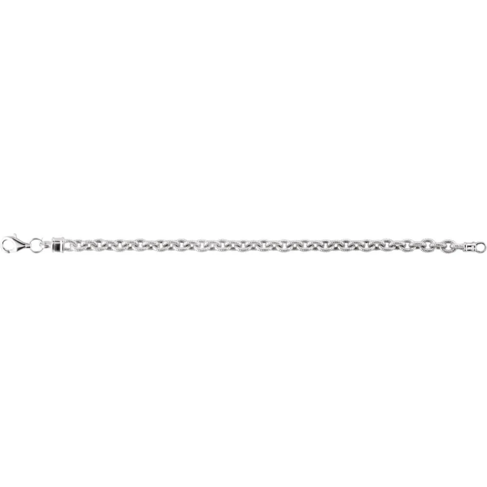 Sterling Silver 5.9mm Twisted Cable Link Bracelet