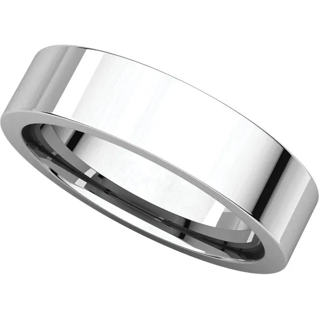 Sterling Silver 5mm Flat Comfort Fit Band, Size 11