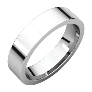 Sterling Silver 5mm Flat Comfort Fit Band, Size 11