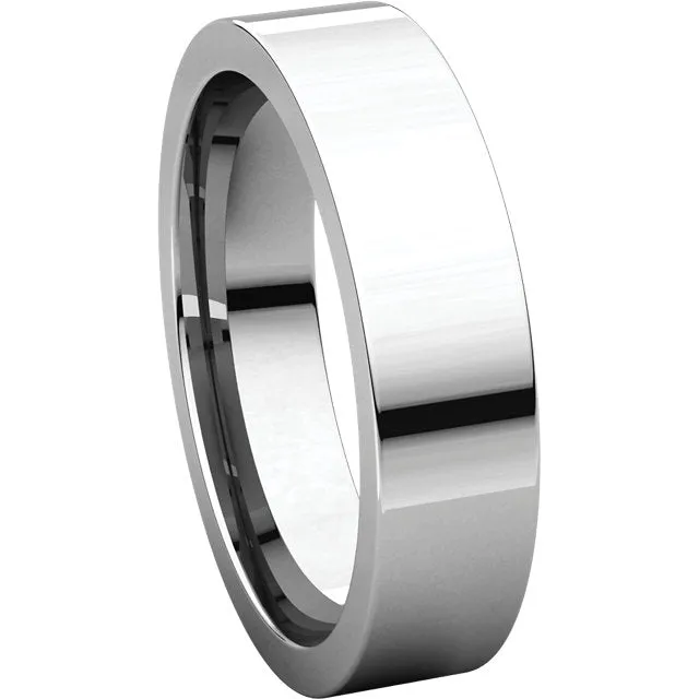Sterling Silver 5mm Flat Comfort Fit Band, Size 11