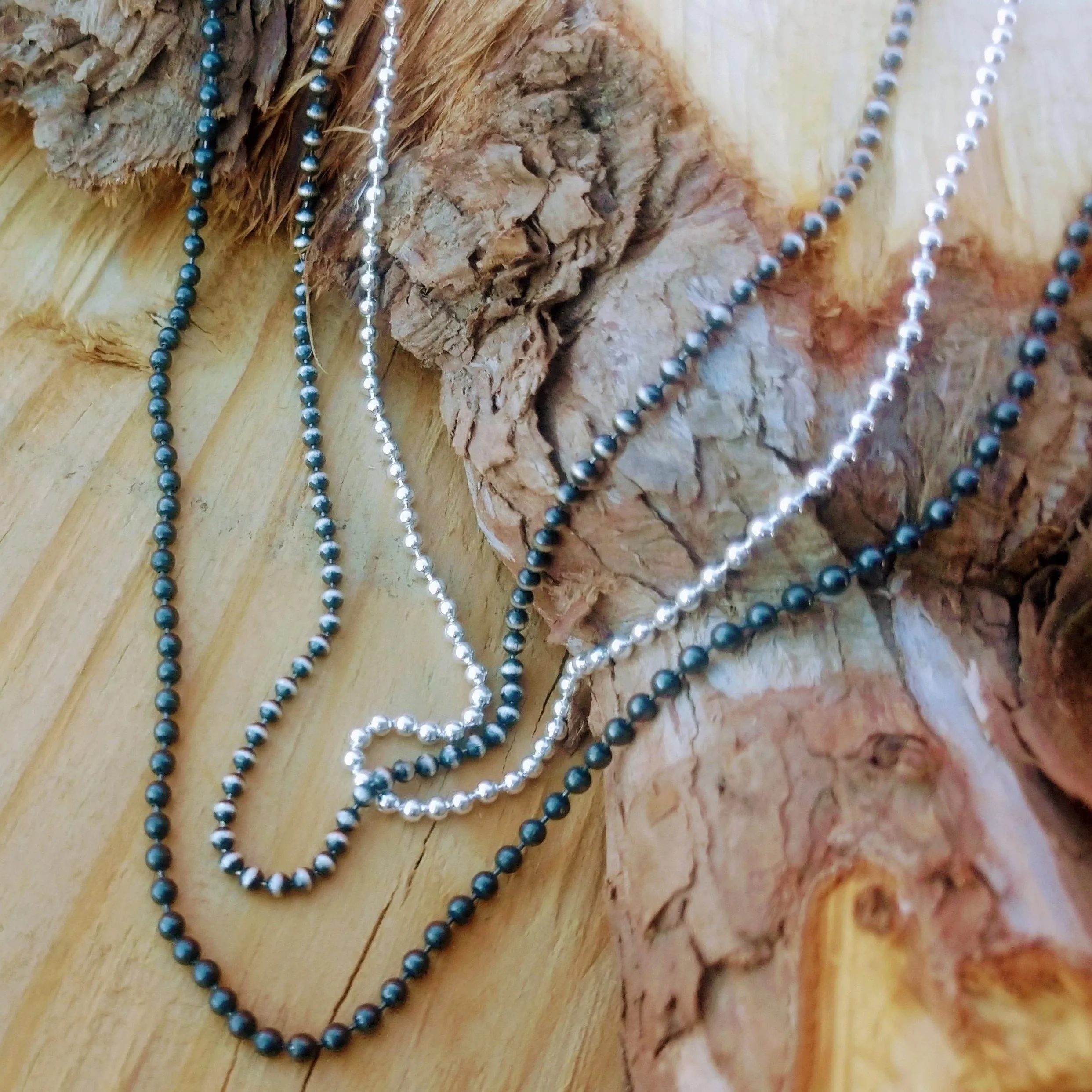 Sterling Silver Ball Chain | Silver Bead Chain Necklace