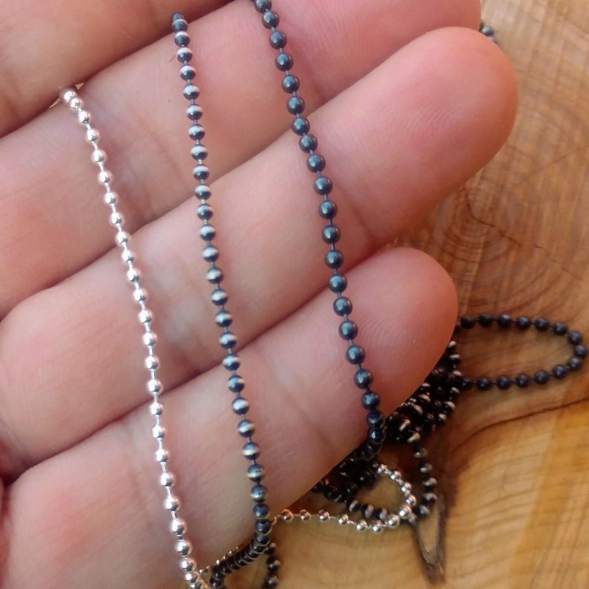 Sterling Silver Ball Chain | Silver Bead Chain Necklace