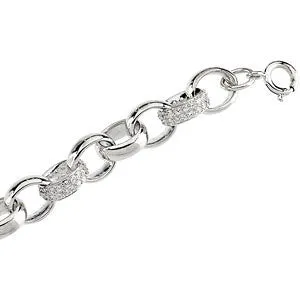Sterling Silver Cubic Zirconia Line Bracelet