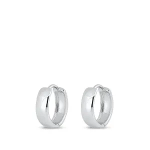 Sterling Silver High Polished Classic Hoop Earrings 925 New