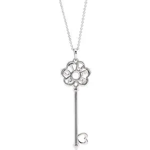 Sterling Silver Mother's Key® 16-18" Necklace