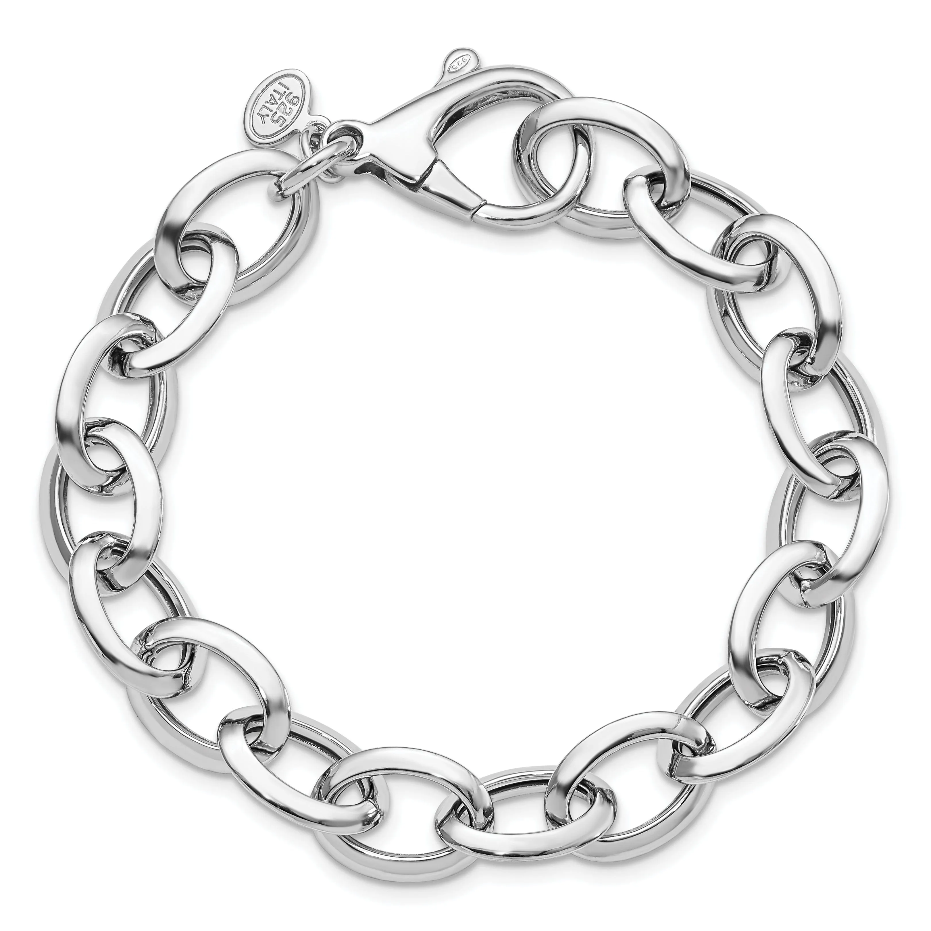 Sterling Silver Polished Fancy Link Bracelet