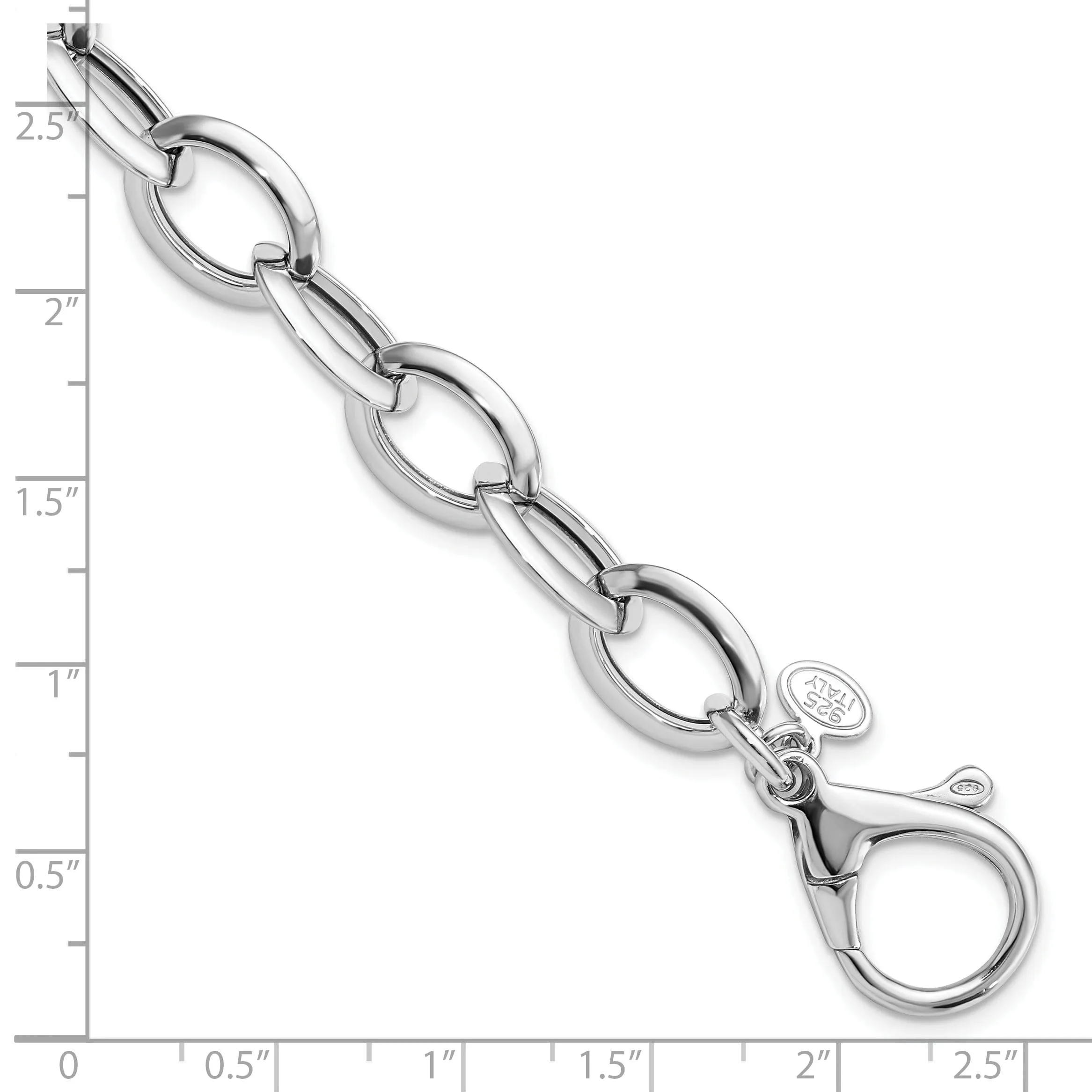 Sterling Silver Polished Fancy Link Bracelet