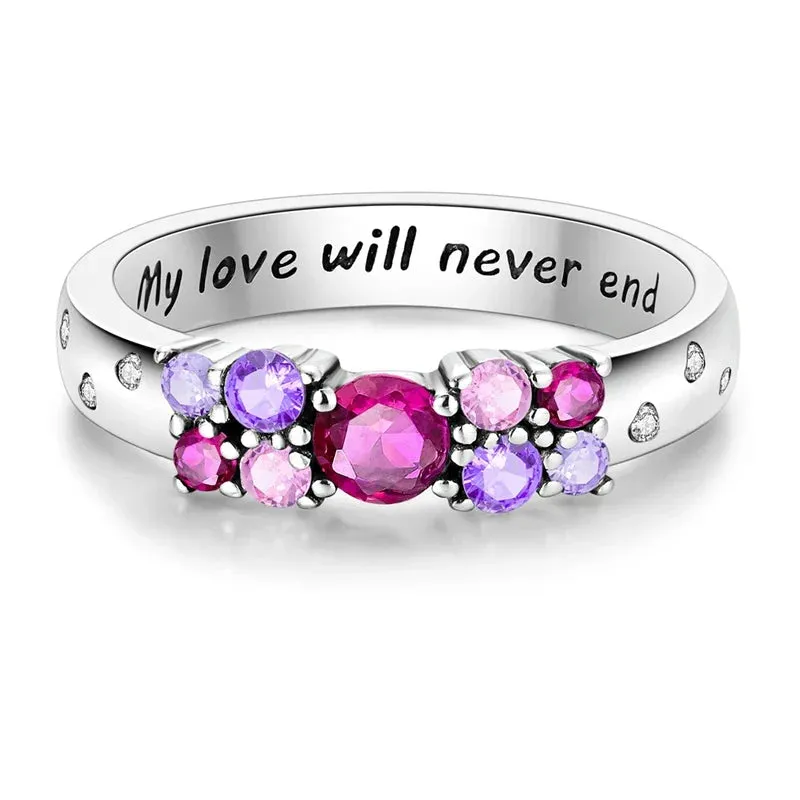Sterling Silver Rings For Women High Quality Zircon Sets Eternal Love Star Moon Princess Finger Rings Jewelry Gifts