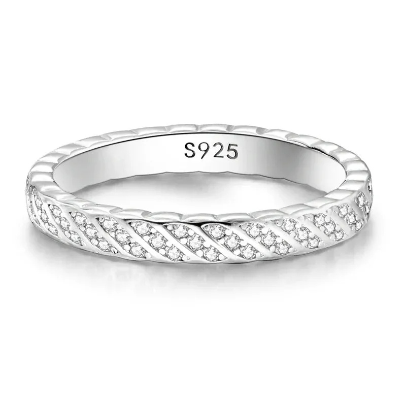 Sterling Silver Rings For Women High Quality Zircon Sets Eternal Love Star Moon Princess Finger Rings Jewelry Gifts