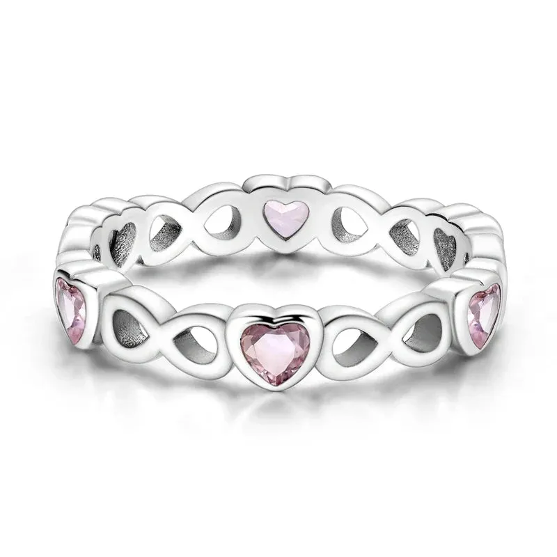 Sterling Silver Rings For Women High Quality Zircon Sets Eternal Love Star Moon Princess Finger Rings Jewelry Gifts