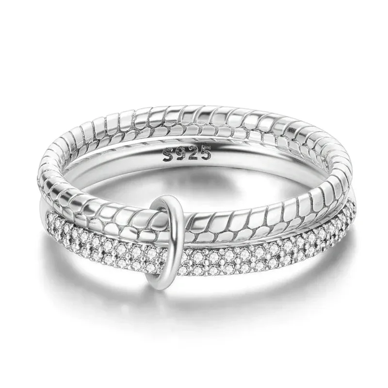 Sterling Silver Rings For Women High Quality Zircon Sets Eternal Love Star Moon Princess Finger Rings Jewelry Gifts