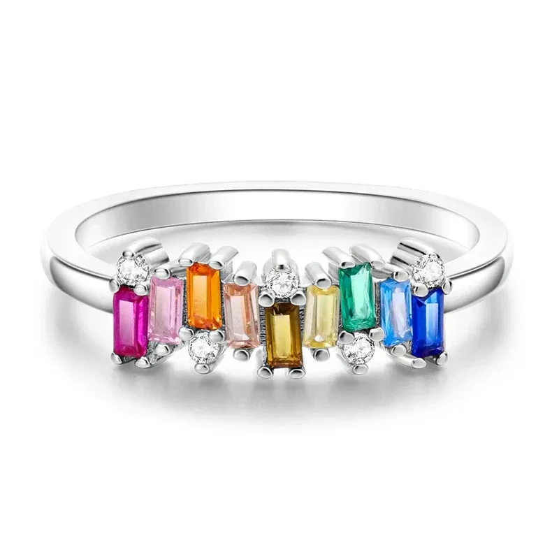 Sterling Silver Rings For Women High Quality Zircon Sets Eternal Love Star Moon Princess Finger Rings Jewelry Gifts
