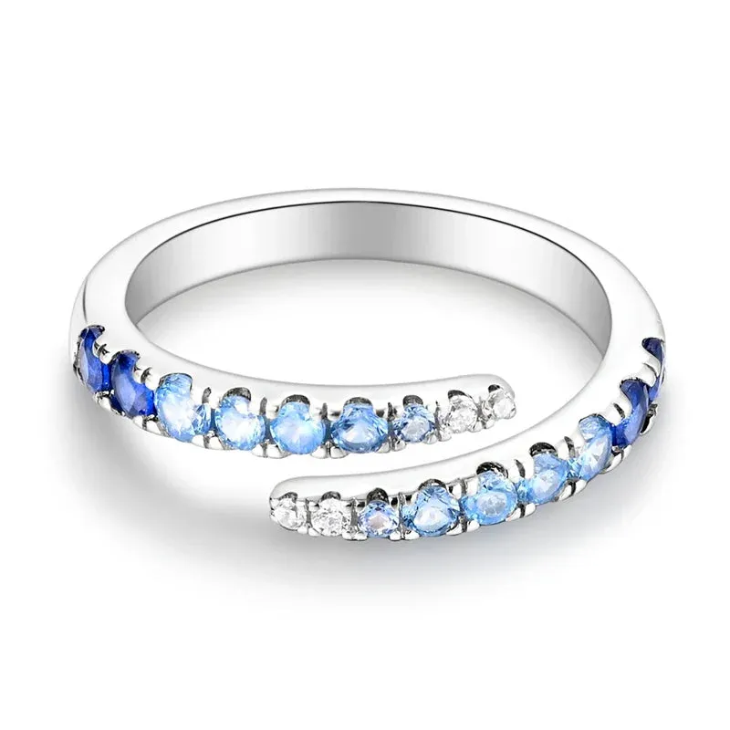 Sterling Silver Rings For Women High Quality Zircon Sets Eternal Love Star Moon Princess Finger Rings Jewelry Gifts
