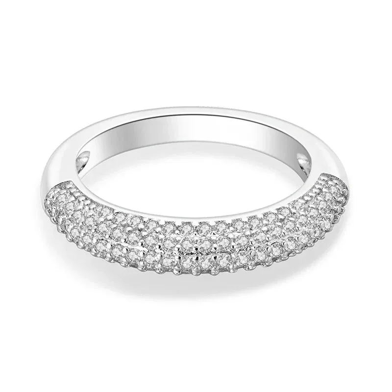 Sterling Silver Rings For Women High Quality Zircon Sets Eternal Love Star Moon Princess Finger Rings Jewelry Gifts